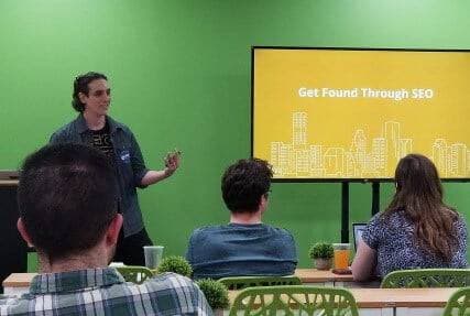Matthew Bertram teaching businesses how to get found through SEO