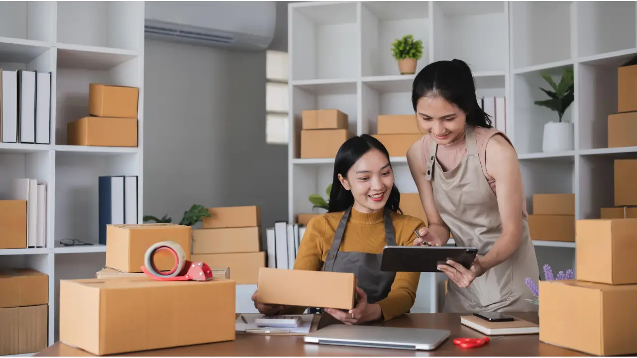 family business owners browsing through their professionally designed website