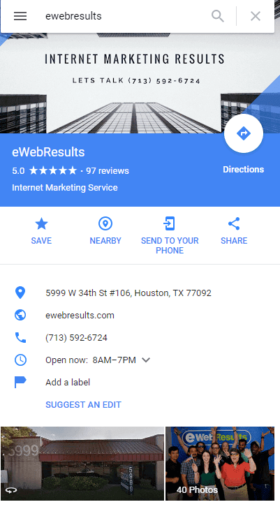 Google Maps profile - EWR Digital