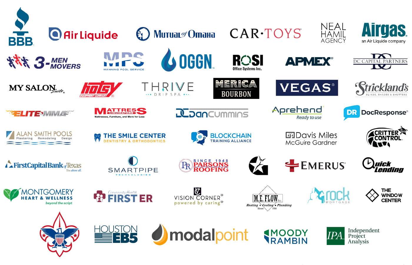 Collage of EWR Digital clients logos