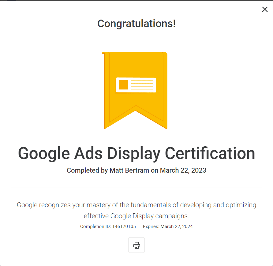 Google Ads Display Cerfication