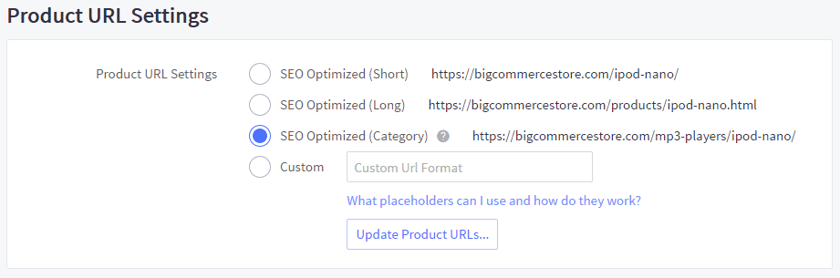 BigCommerce URL parameters