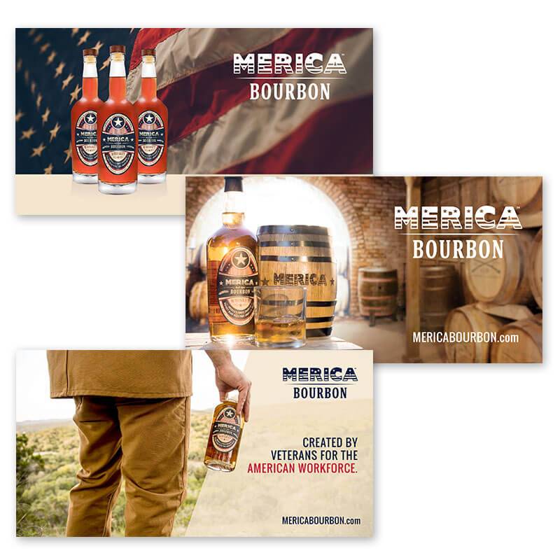Paid media graphic designs for Merica Bourbon